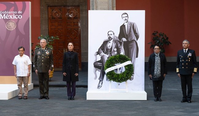 Presidenta Claudia Sheinbaum encabeza conmemoración del 113 aniversario del magnicidio de Francisco I. Madero y José María Pino Suárez