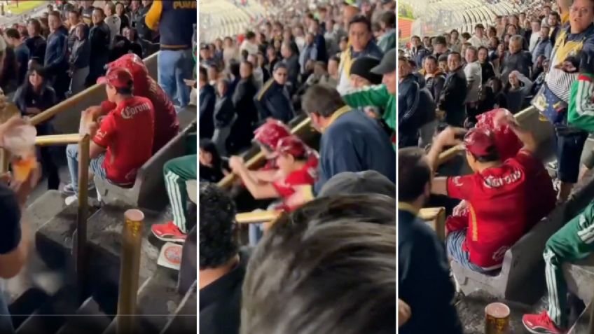 Barra de PUMAS arremeten en contra dos fanáticos de Toluca tras perder la derrota de su equipo