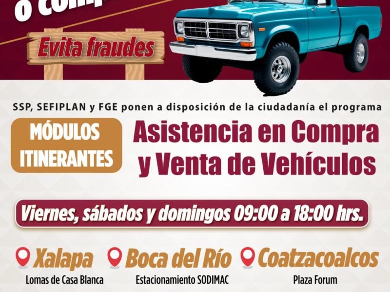 Integran SSP, SEFIPLAN y FGE programa para evitar el robo y fraude en compra-venta de vehículos