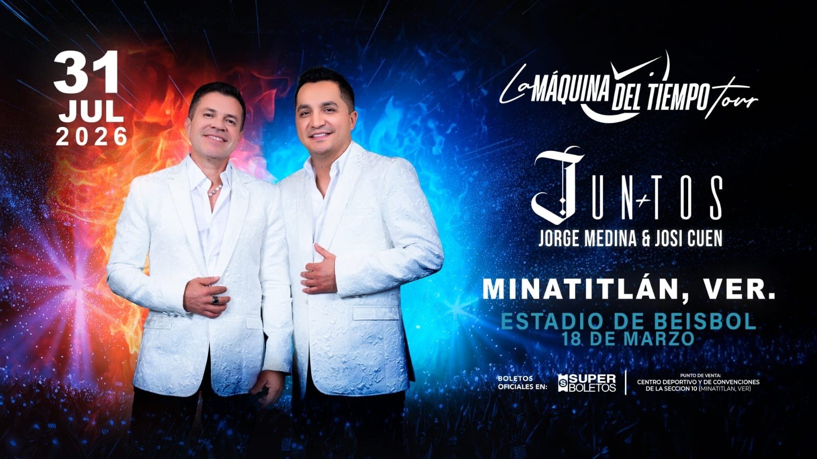 Jorge Medina y Josi Cuen llegarán a Minatitlán con la gira “JUNTOS”