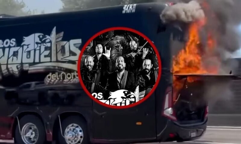 ¡Agradecidos con el de arriba! Camión de Los Inquietos del Norte se incendia, ¿Qué les pasó y cuál es su estado de salud?