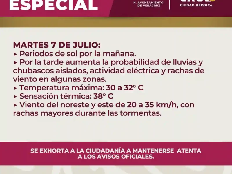 Fortalece Ayuntamiento de Veracruz acciones preventivas por altas temperaturas y lluvias