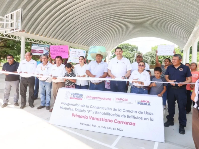 Recuperan Gobierno federal y estatal escuelas afectadas por lluvias en Pantepec