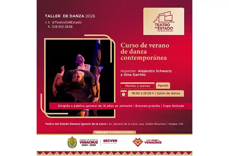 Abre la SECVER curso de verano de danza contemporánea en el Teatro del Estado
