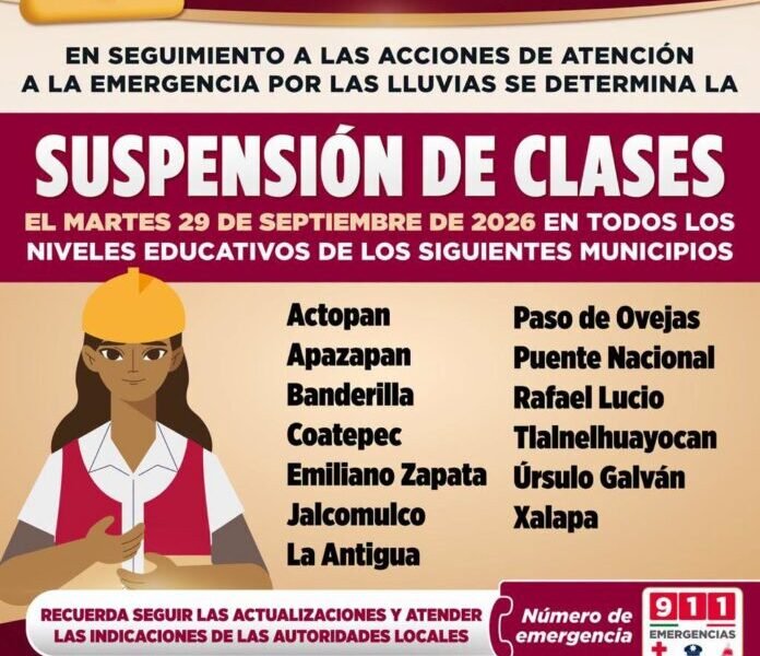 Gobierno del Estado suspende clases en 13 municipios ante las lluvias