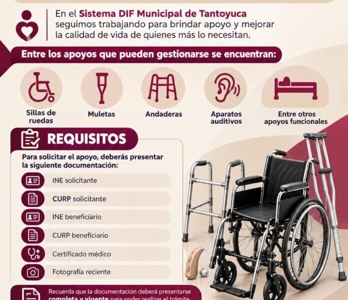 Abre el DIF Municipal de Tantoyuca registro para la entrega de apoyos funcionales a sectores vulnerables